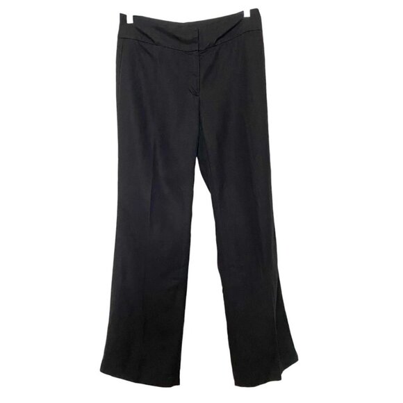 EILEEN FISHER BLACK LINEN BLEND PLEATED STRAIGHT LEG TROUSERS PANTS - Picture 1 of 10